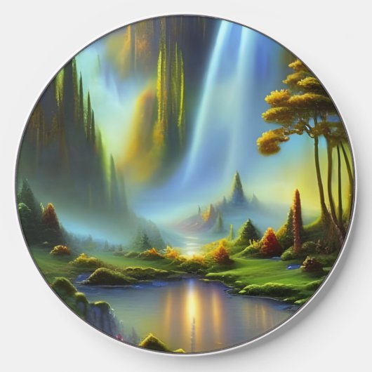Waterfall Mountain Valley Wireless Charger (Front)