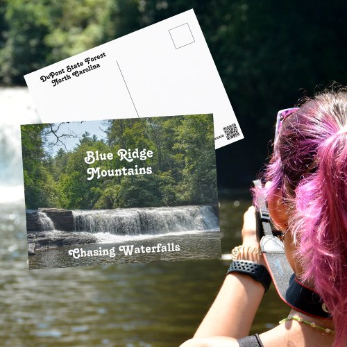 Waterfall North Carolina Blue Ridge Mountains Postcard