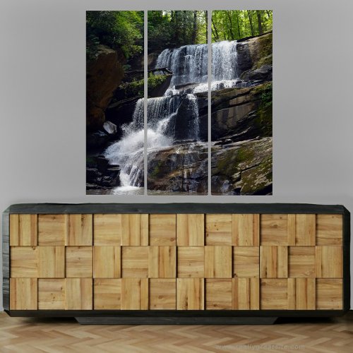 Waterfall North Carolina Mountains Photographic Triptych