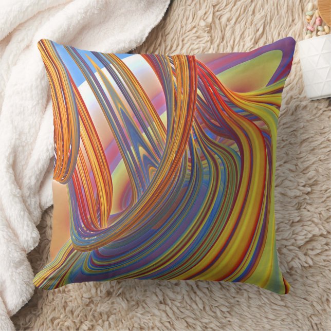 Waterfall of Color Throw Pillow (Blanket)