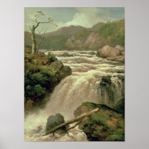 Waterfall on River Neath, South Wales Poster