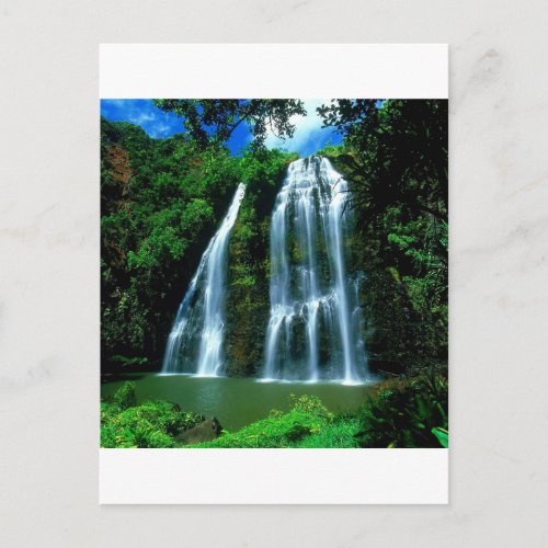 Waterfall Opaekaa Kauai Hawaii Postcard