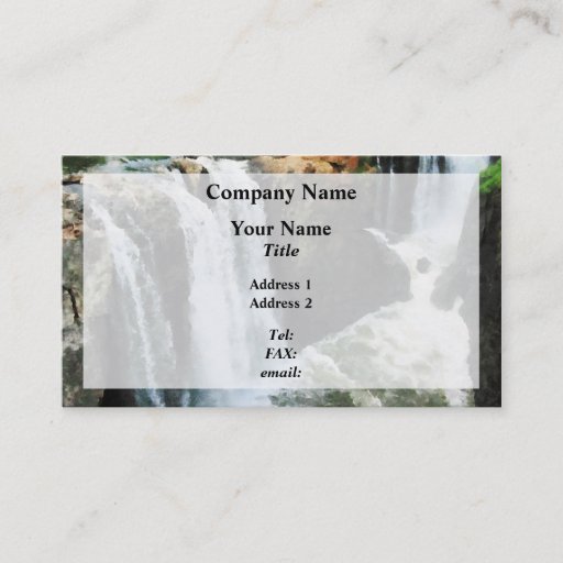 Customizable Waterfall Paterson NJ Business Card
