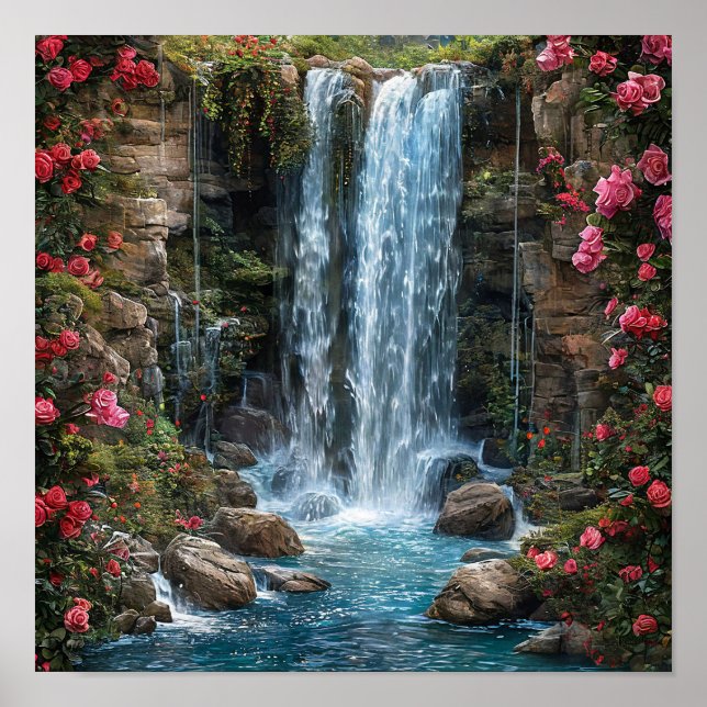 Waterfall photo art poster (Front)