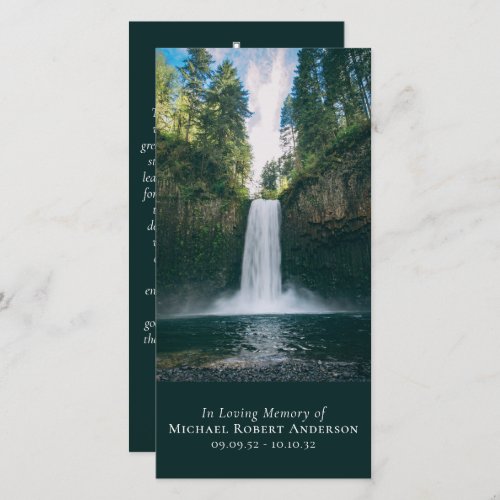 Waterfall Photo Prayer Memorial Bookmark