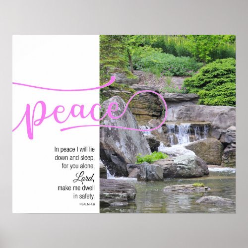 Waterfall Photo Psalm 48 Peace Poster