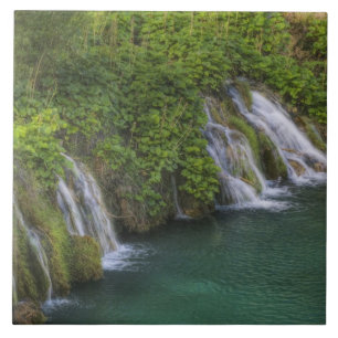 Waterfall, Plitvice Lakes National Park and Tile