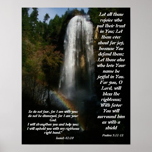 Waterfall  Rainbow Help From God Print