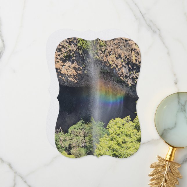 Waterfall Rainbow Thank You Card (Front/Back In Situ)