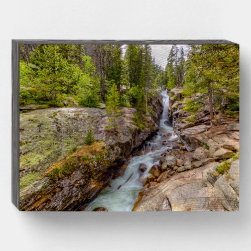 Waterfall  River Cascade Wooden Box Sign