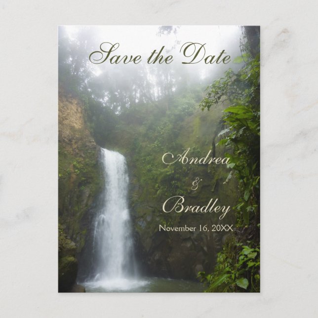 Waterfall Save the Date Postcard (Front)