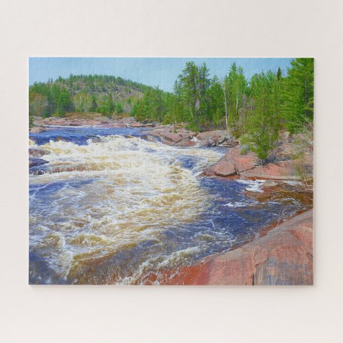 Waterfall Scenery Beautiful Green Trees Landscape Jigsaw Puzzle