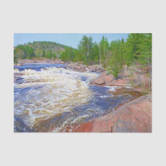 Waterfall Scenery Beautiful Green Trees Landscape Tissue Paper (Front)