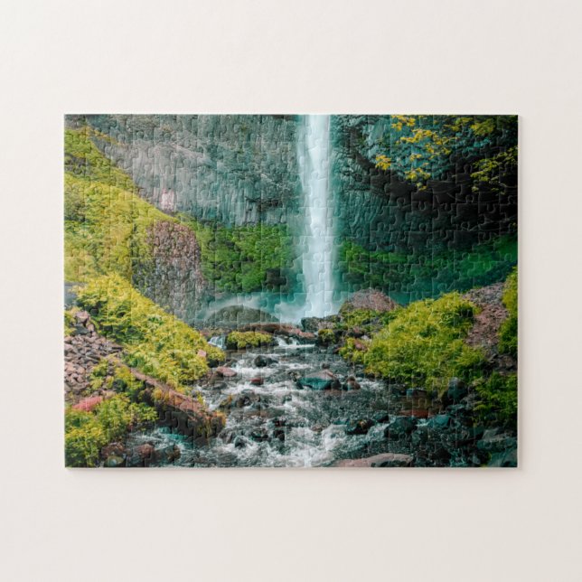 Waterfall Scenic Puzzles Mountain Art Complex Jigs (Horizontal)
