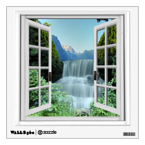 Waterfall Scenic View Mural Fake Window Wall Sticker