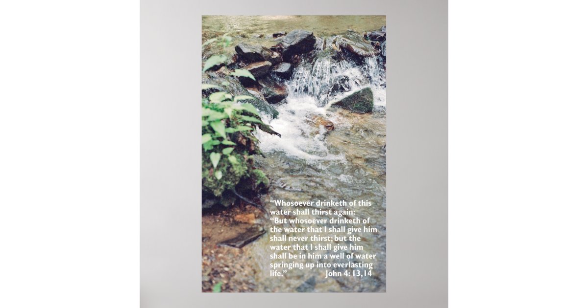 Scripture Cascade Waterfall Scripture Poster | Zazzle