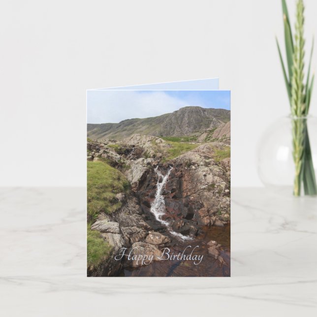 Waterfall, Seathwaite, Lake District, England Card (Front)