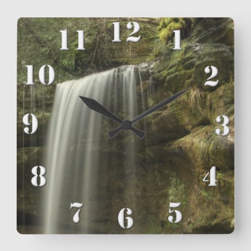 Waterfall Square Wall Clock