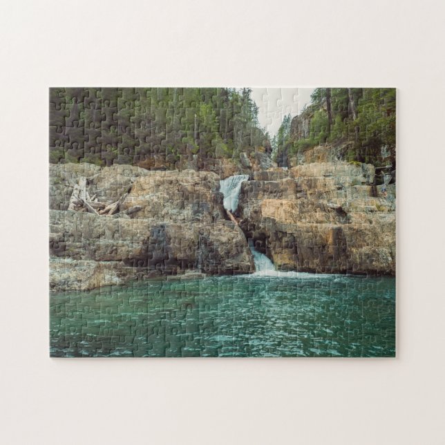 Waterfall Strathcona Park Vancouver Island Jigsaw Puzzle (Horizontal)
