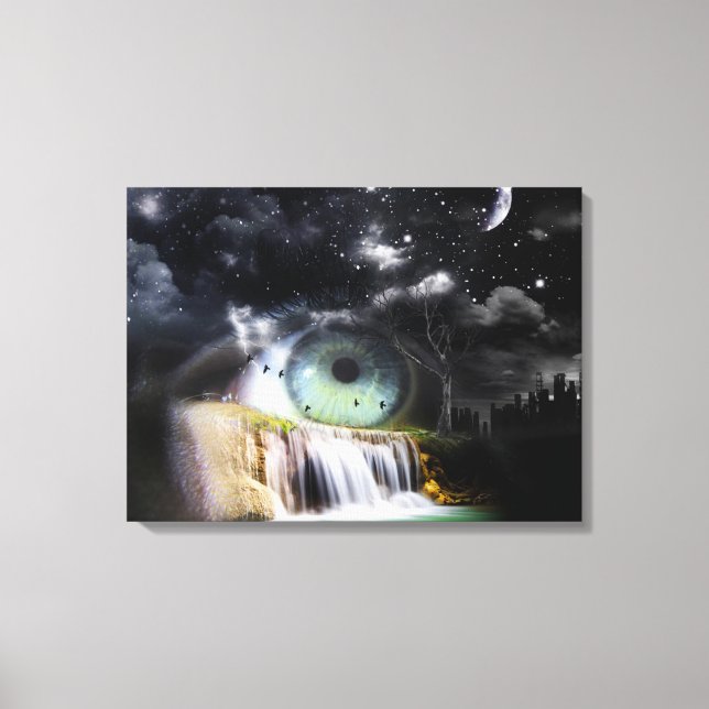 Waterfall Surrealism Canvas Print (Front)