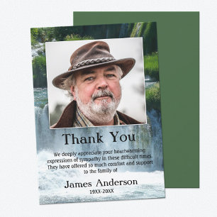 Waterfall Sympathy Funeral Photo Thank You Card