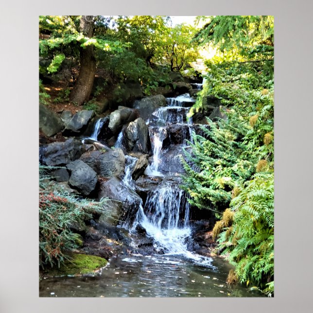 Waterfall Van Dusen Botanical Garden Vancouver Poster (Front)