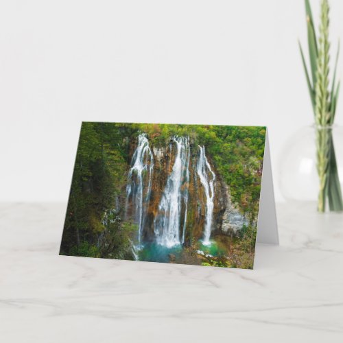 Waterfall view Croatia Holiday Card