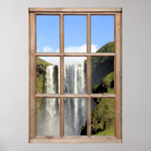 Waterfall View from a Window