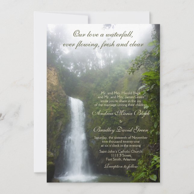 Waterfall Wedding Invitation (Front)