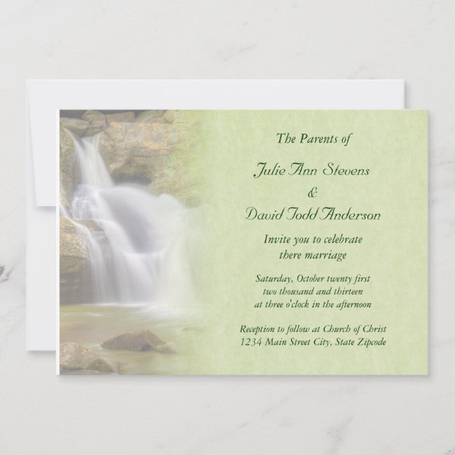 Waterfall Wedding Invitation (Front)