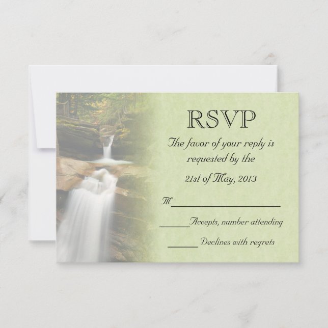 Waterfall Wedding RSVP Card (Front)