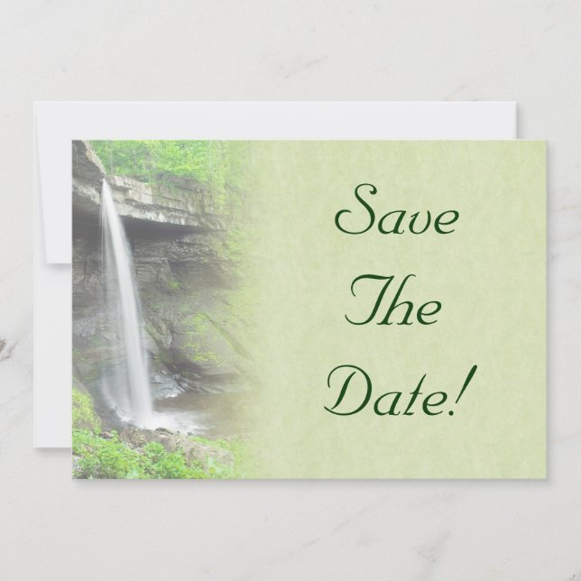 Waterfall Wedding Save The Date Invitation (Front)