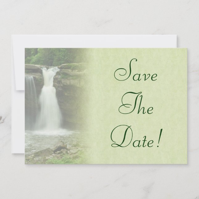 Waterfall Wedding Save The Date Invitation (Front)