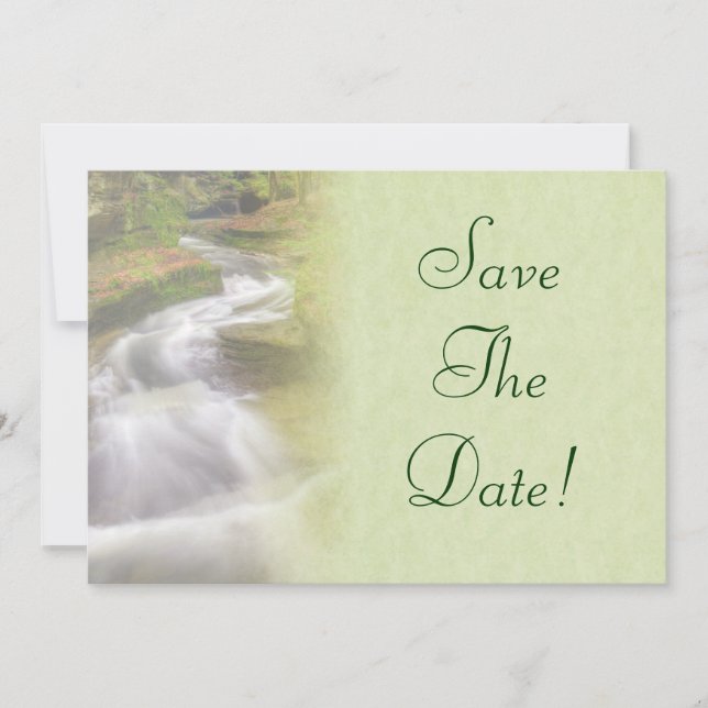 Waterfall Wedding Save The Date Invitation (Front)