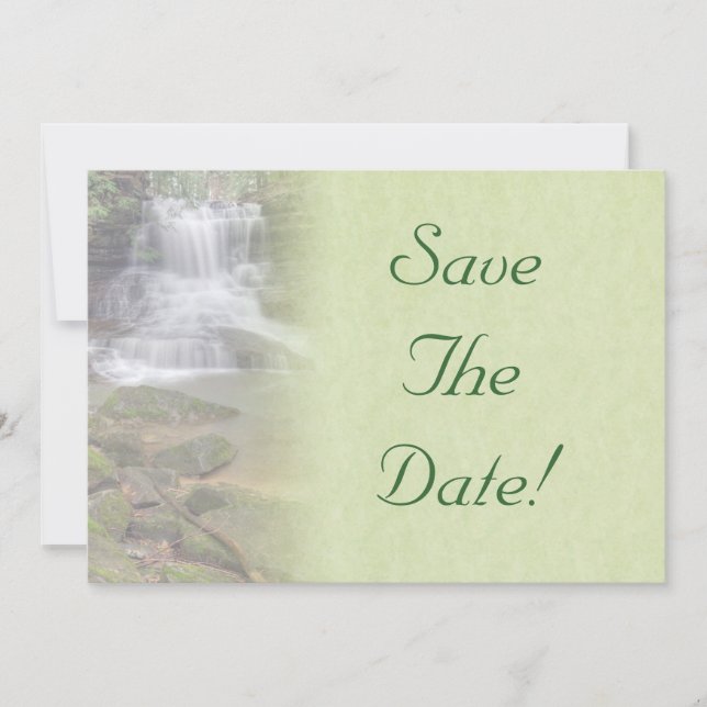 Waterfall Wedding Save The Date Invitation (Front)