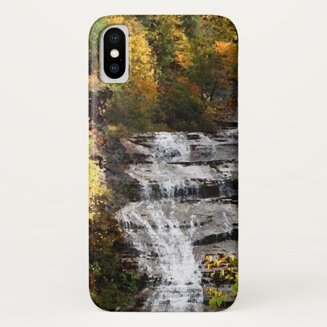 Waterfall with Autumn Foliage iPhone X Case