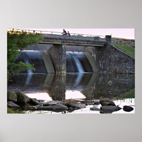 Waterfall with Bridge  Poster