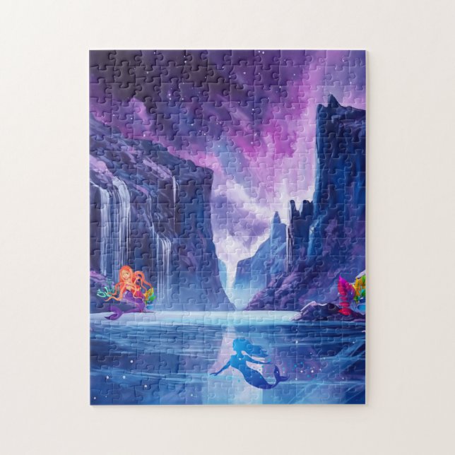 waterfall with mermaids jigsaw puzzle (Vertical)