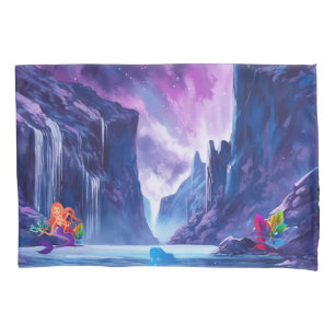 waterfall with mermaids pillow case