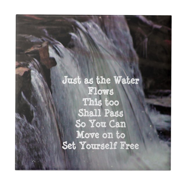  Waterfall with Words Ceramic Tile (Front)
