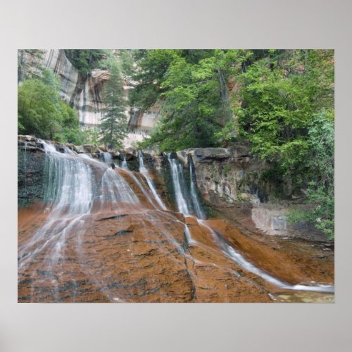 Waterfall Zion National Park Utah USA Poster