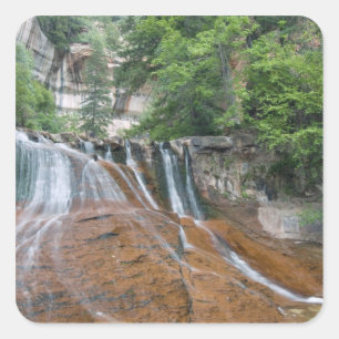 Waterfall, Zion National Park, Utah, USA Square Sticker