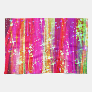 WATERFALLS Abstract Stripes Pink Purple Painting Towel