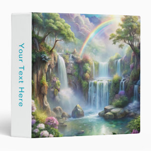Waterfalls and Rainbow 3 Ring Binder