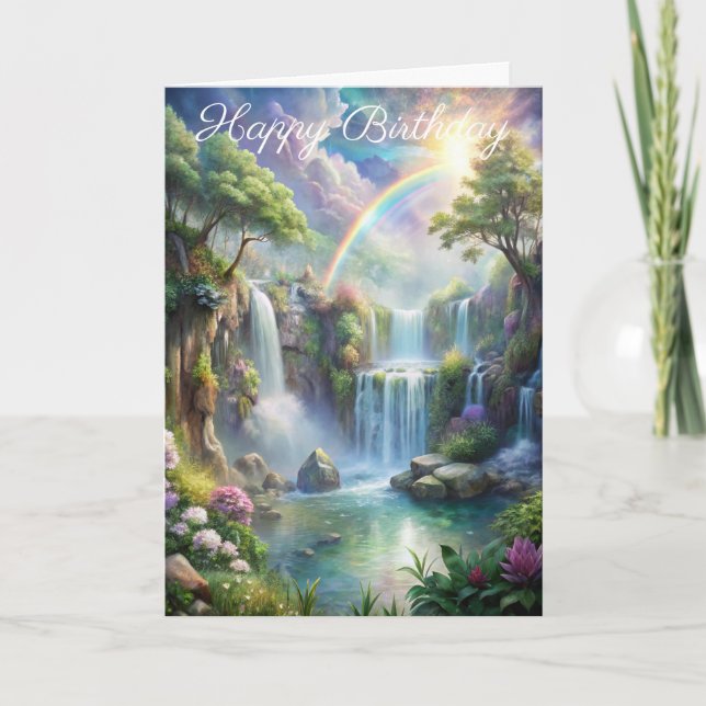 Waterfalls and Rainbow Card (Front)