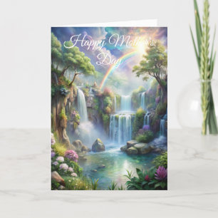 Waterfalls and Rainbow Mother's Day Holiday Card
