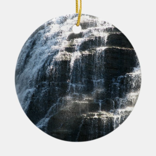 Waterfalls at Ithaca Falls New York Ceramic Ornament (Front)
