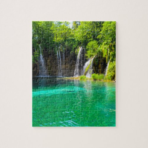 Waterfalls at Plitvice National Park in Croatia Jigsaw Puzzle