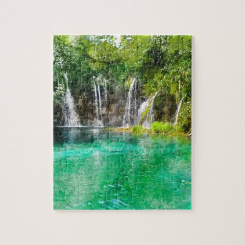 Waterfalls at Plitvice National Park in Croatia Jigsaw Puzzle