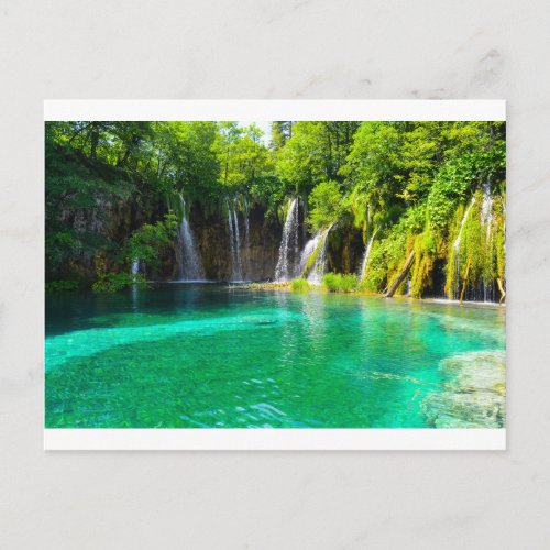 Waterfalls at Plitvice National Park in Croatia Postcard